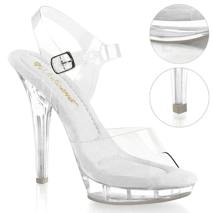 Fabulicious LIP-108 Clear Platform Sandals - 5 Inch Heels