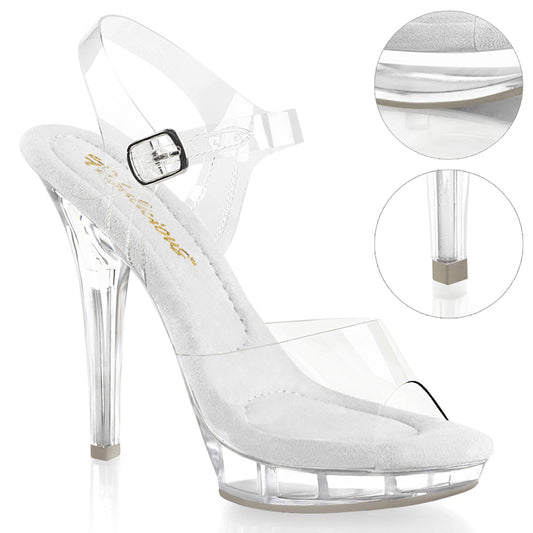 Fabulicious LIP-108 Clear Platform Sandals - 5 Inch Heels