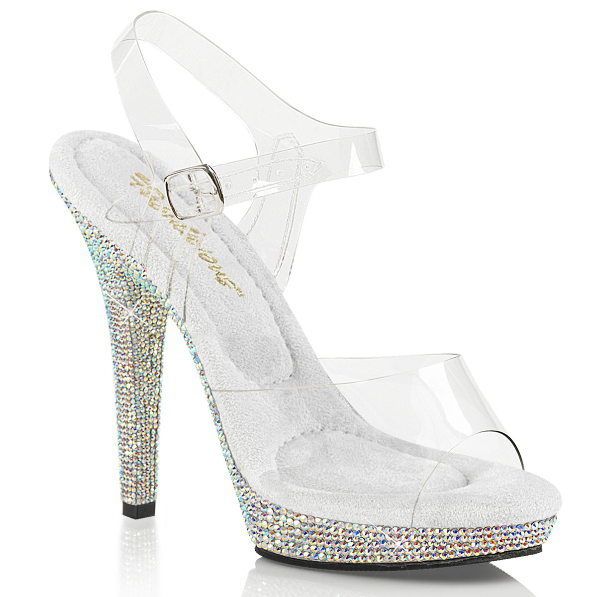 LIP-108DM Fabulicious Transparent Bling 5 Inch Fitness Stage Shoes