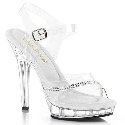 LIP-108R Fabulicious 5 Inch Heel Clear Perspex Bling Posing Comp Shoes