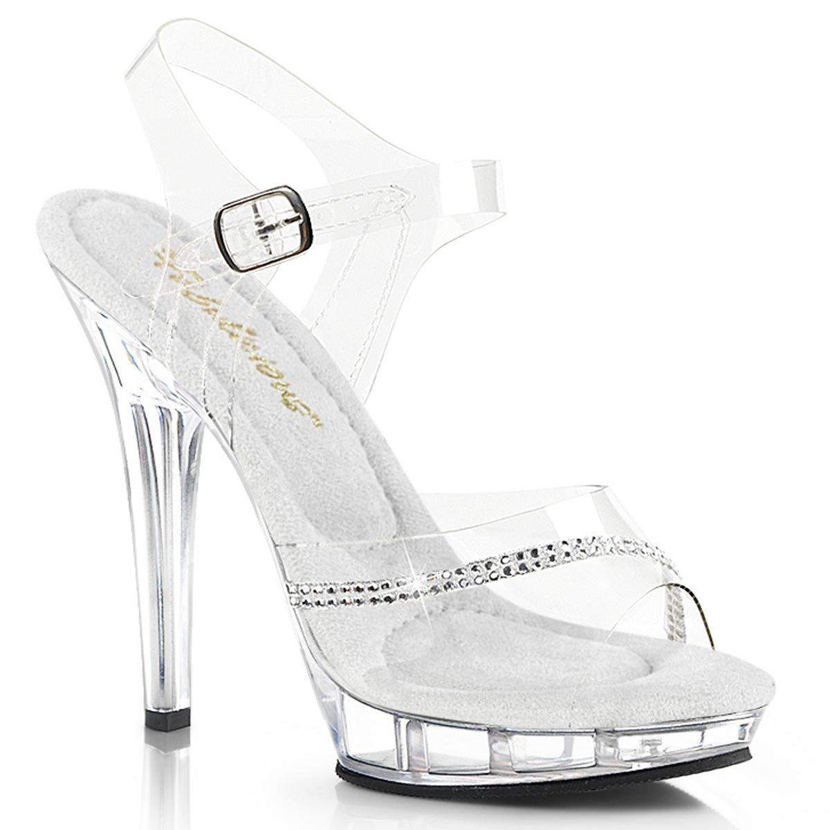 LIP-108R Fabulicious Clear 5 Inch Fitness Stage Shoes Clear