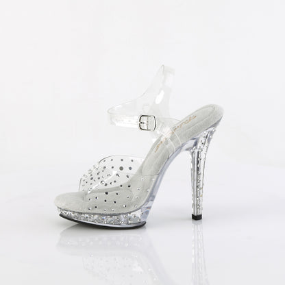 Fabulicious LIP-108RS Clear Rhinestone Platform Sandals - 5 Inch Heels