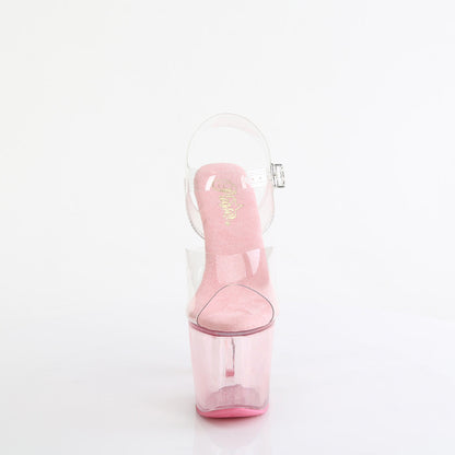LOVESICK-708T Pleaser Baby Pink 7 Inch Fetish Pole Platform Shoes