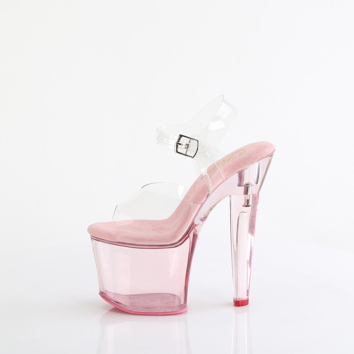 LOVESICK-708T Pleaser Baby Pink 7 Inch Fetish Pole Platform Shoes