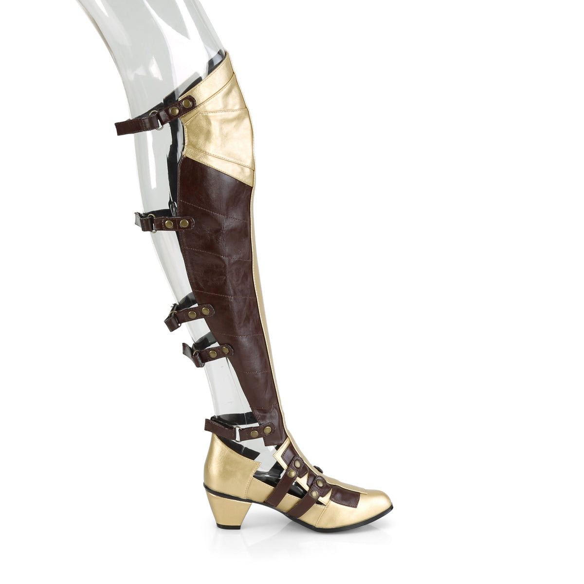 MAIDEN-8830 Funtasma Brown 2.5 Inch Costume Boots