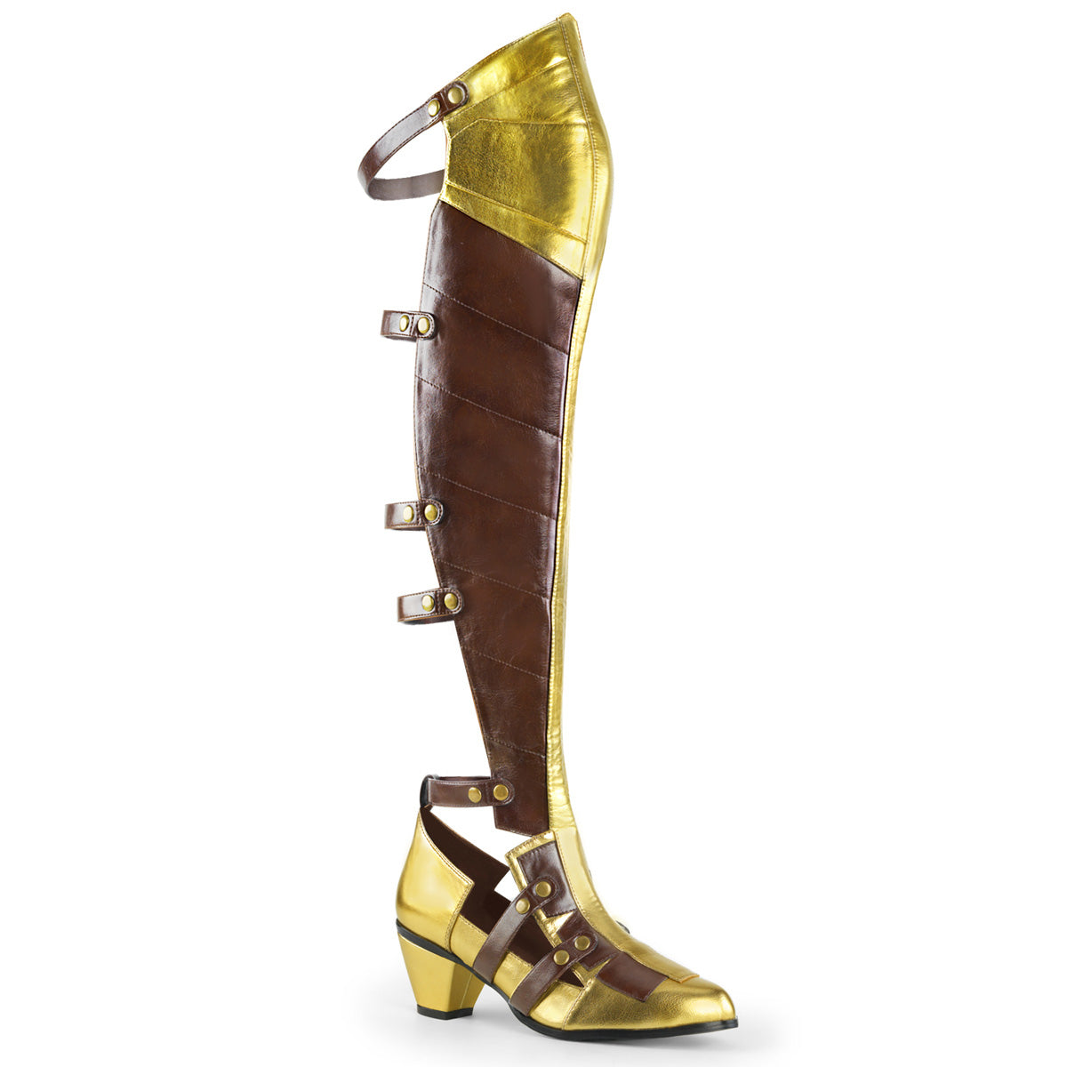 MAIDEN-8830 Funtasma Brown 2.5 Inch Costume Boots