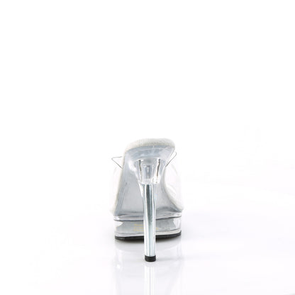 Fabulicious MAJESTY-501 Clear Platform Mules - 5 Inch Heels