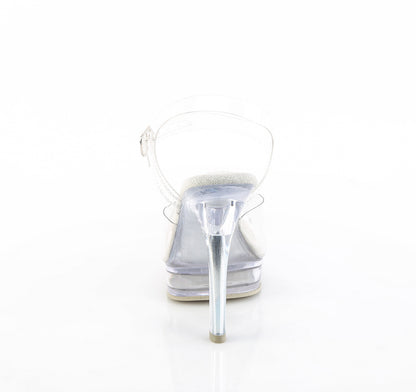 Fabulicious MAJESTY-508 Clear Platform Sandals - 5 Inch Heels