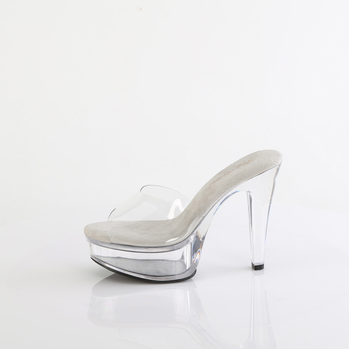 Fabulicious MARTINI-501 Clear Platform Mules - 5 Inch Heels