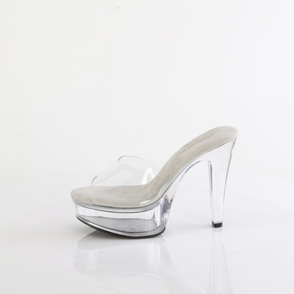 Fabulicious MARTINI-501 Clear Platform Mules - 5 Inch Heels