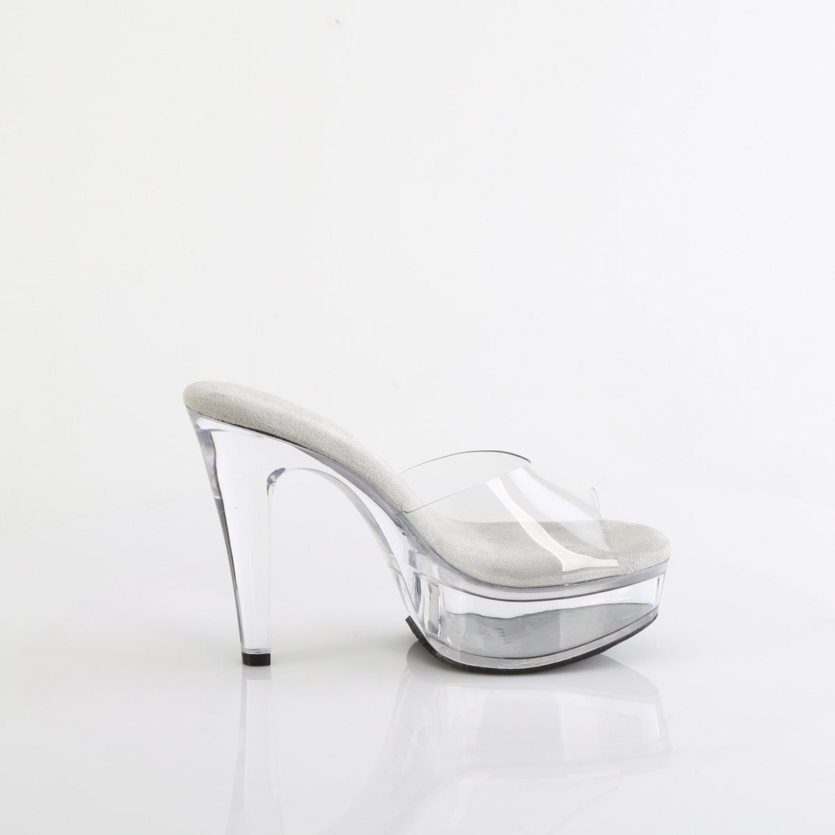 Fabulicious MARTINI-501 Clear Platform Mules - 5 Inch Heels