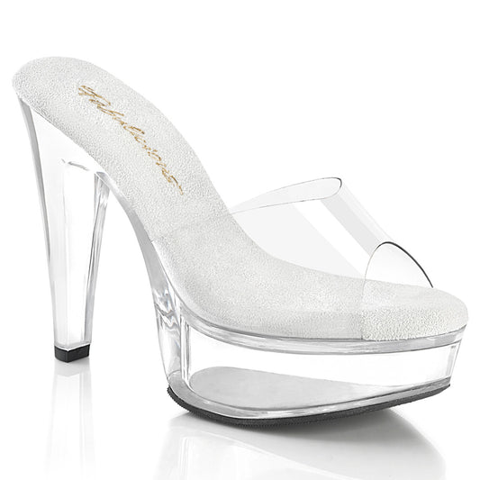 Fabulicious MARTINI-501 Clear Platform Mules - 5 Inch Heels