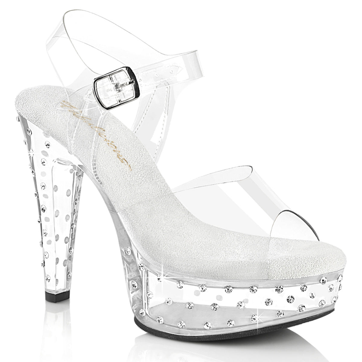 MARTINI-508SDT Fabulicious Pole Dancing Shoes with Ankle Straps and Bling.