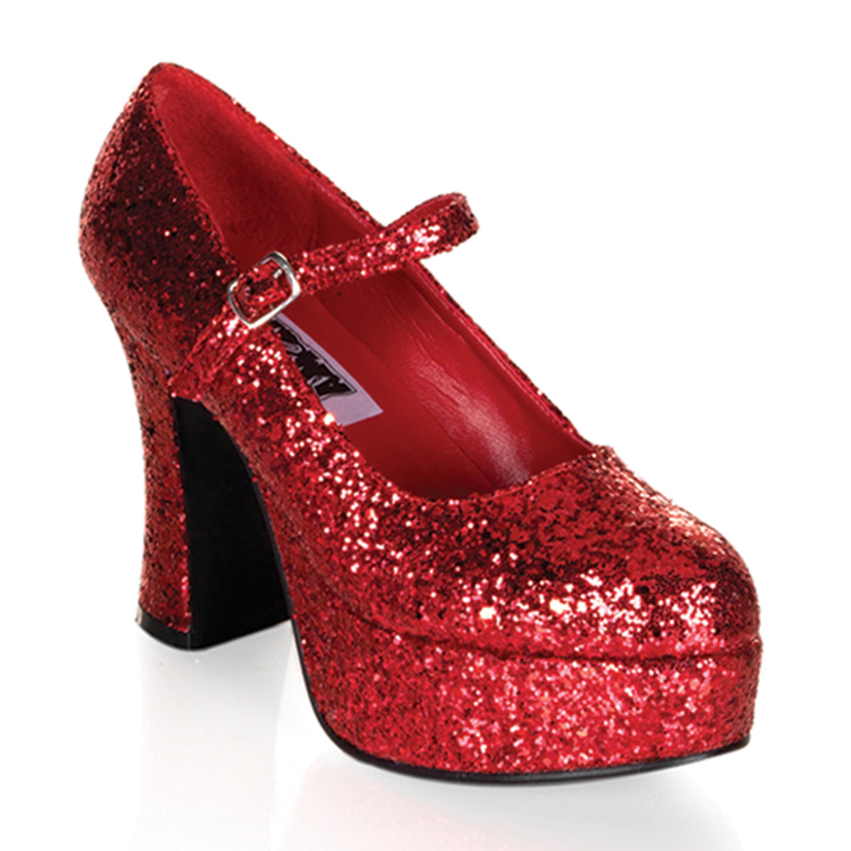 Funtasma MARYJANE-50G Red Glitter Glitter Platform Mary Jane Shoes - 4 Inch Heels