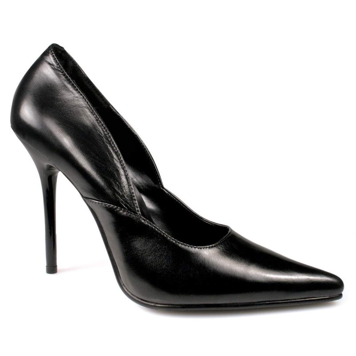 Pleaser MIL01 Black Leather Sexy Shoes Discontinued Sale Stock