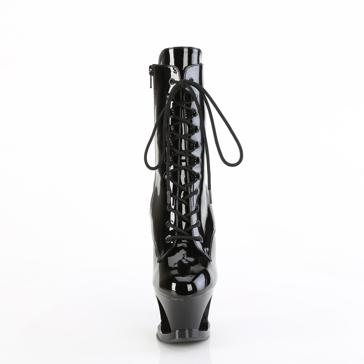MOON-1020DIA Pleaser Black 7 Inch Ladies Fetish Ankle Boots