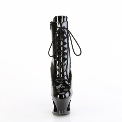 MOON-1020DIA Pleaser Black 7 Inch Ladies Fetish Ankle Boots