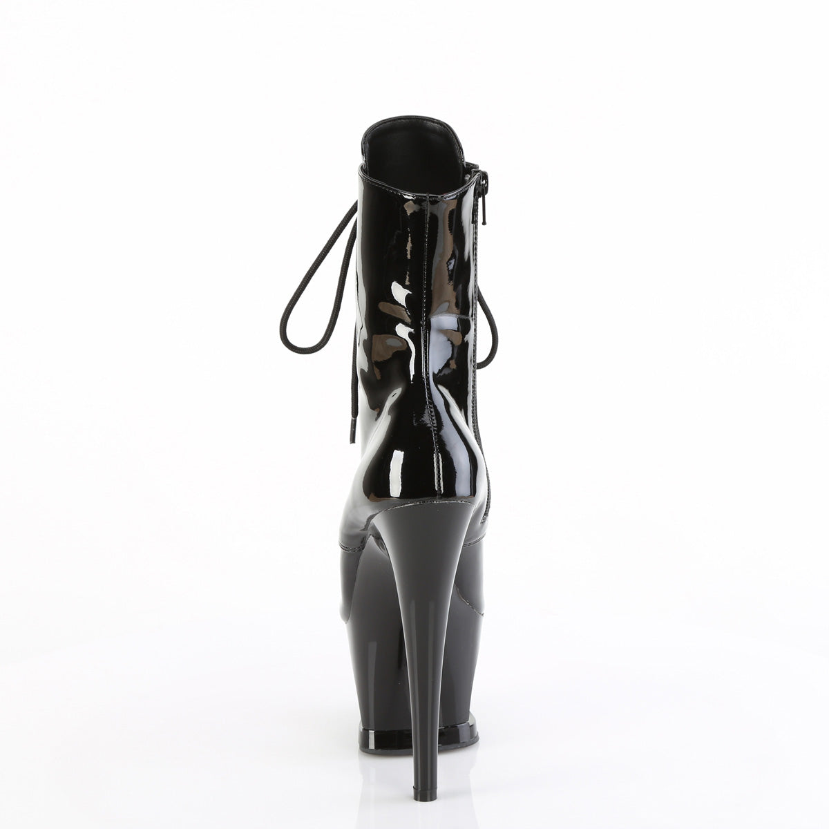 MOON-1020DIA Pleaser Black 7 Inch Ladies Fetish Ankle Boots