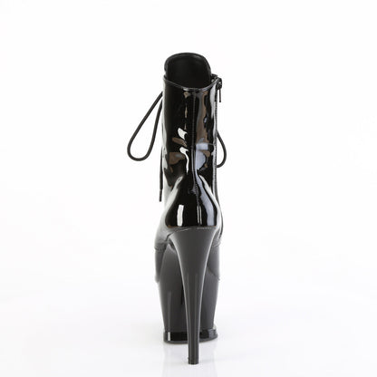 MOON-1020DIA Pleaser Black 7 Inch Ladies Fetish Ankle Boots