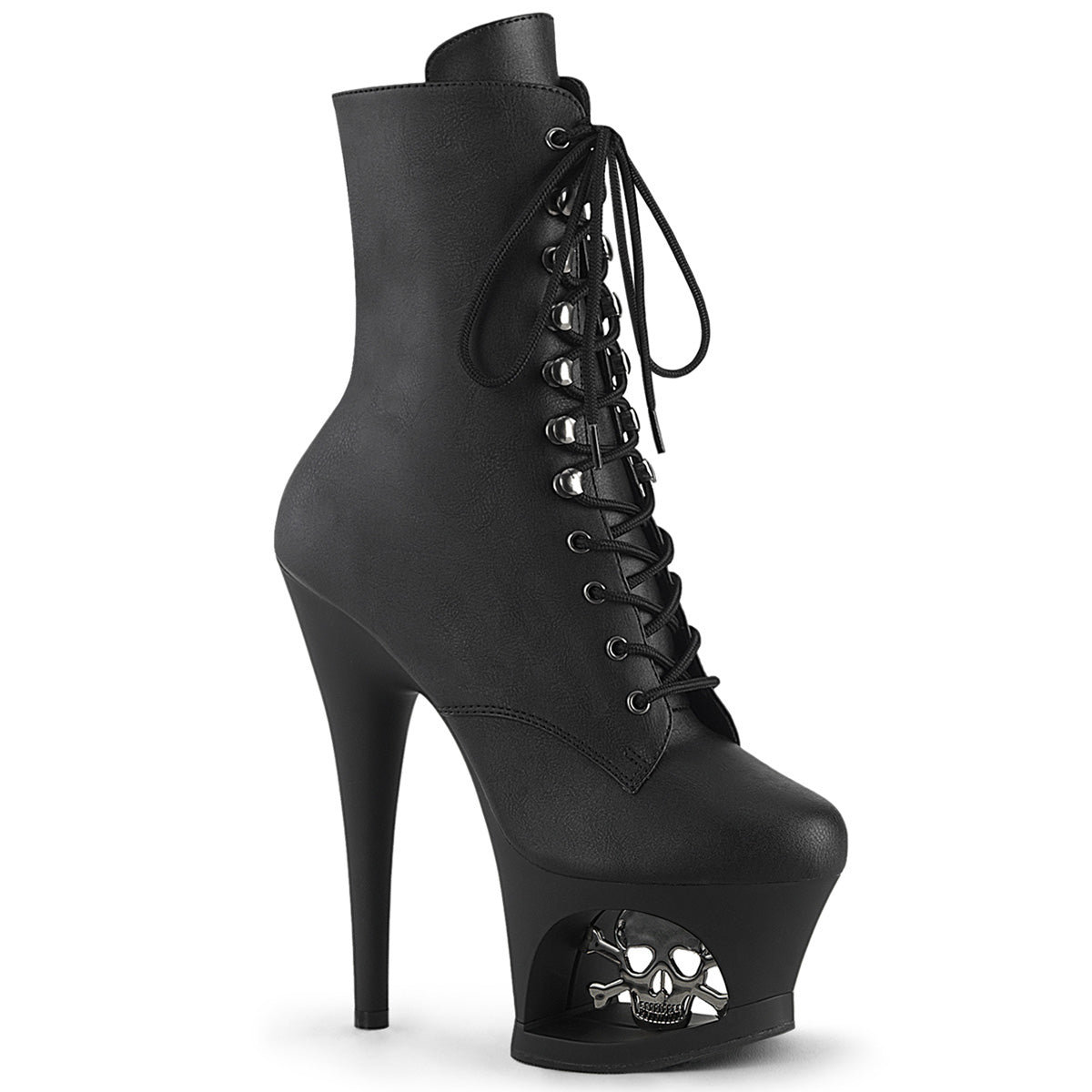 MOON-1020SK Pleaser Black 7 Inch Pole Dance Stripper Boots