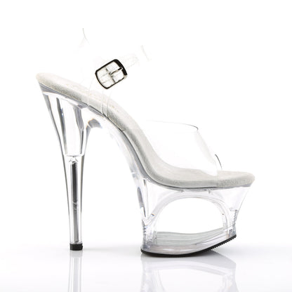 MOON-708 Pleaser Clear 7 Inch Pole Dance Platform Shoes
