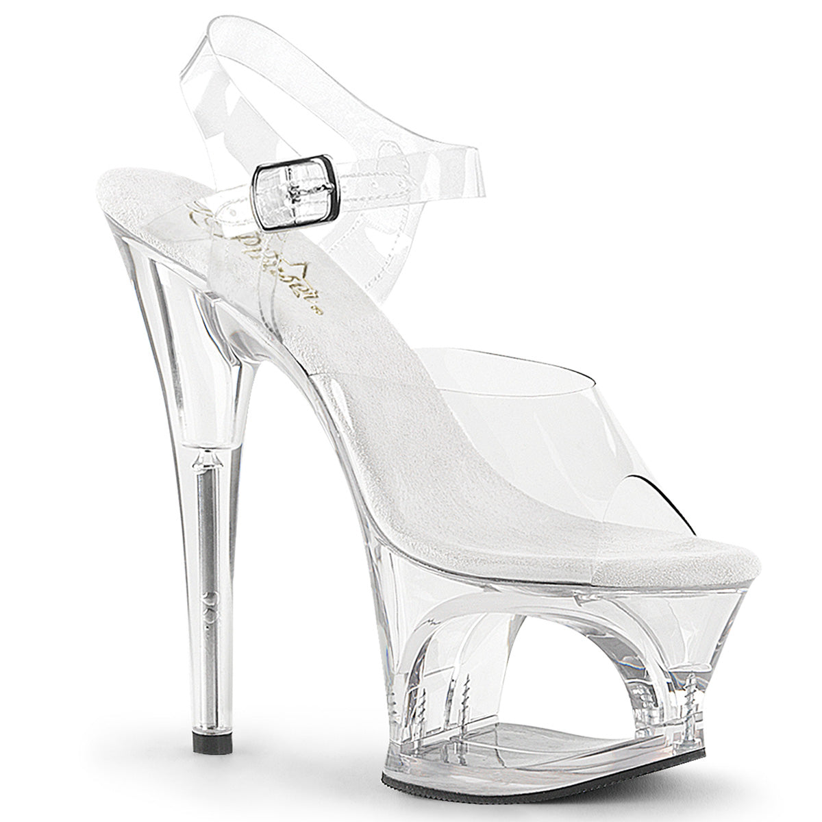 MOON-708 Pleaser Clear 7 Inch Pole Dance Platform Shoes