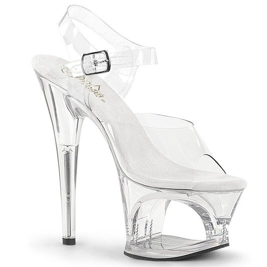 MOON-708 Pleaser Clear 7 Inch Pole Dance Platform Shoes