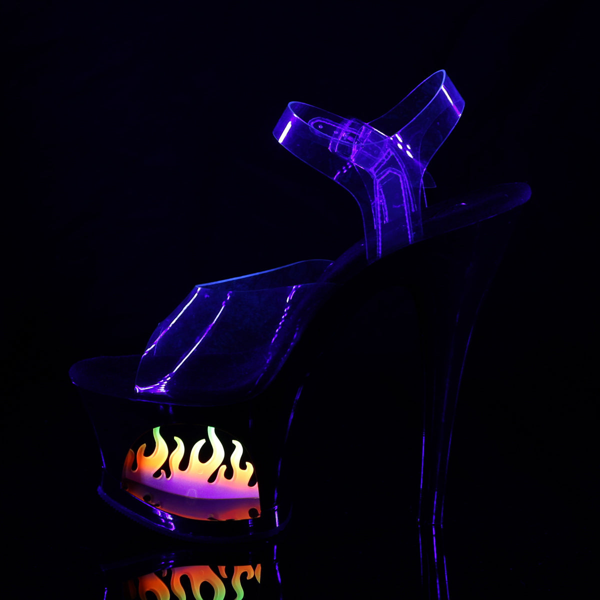 MOON-708FLM Pleaser Clear Ombre 7 Inch Exotic Dancing Platform Shoes