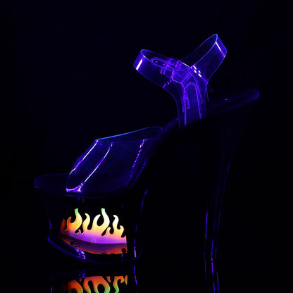 MOON-708FLM Pleaser Clear Ombre 7 Inch Exotic Dancing Platform Shoes