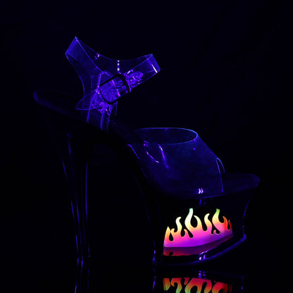MOON-708FLM Pleaser Clear Ombre 7 Inch Exotic Dancing Platform Shoes