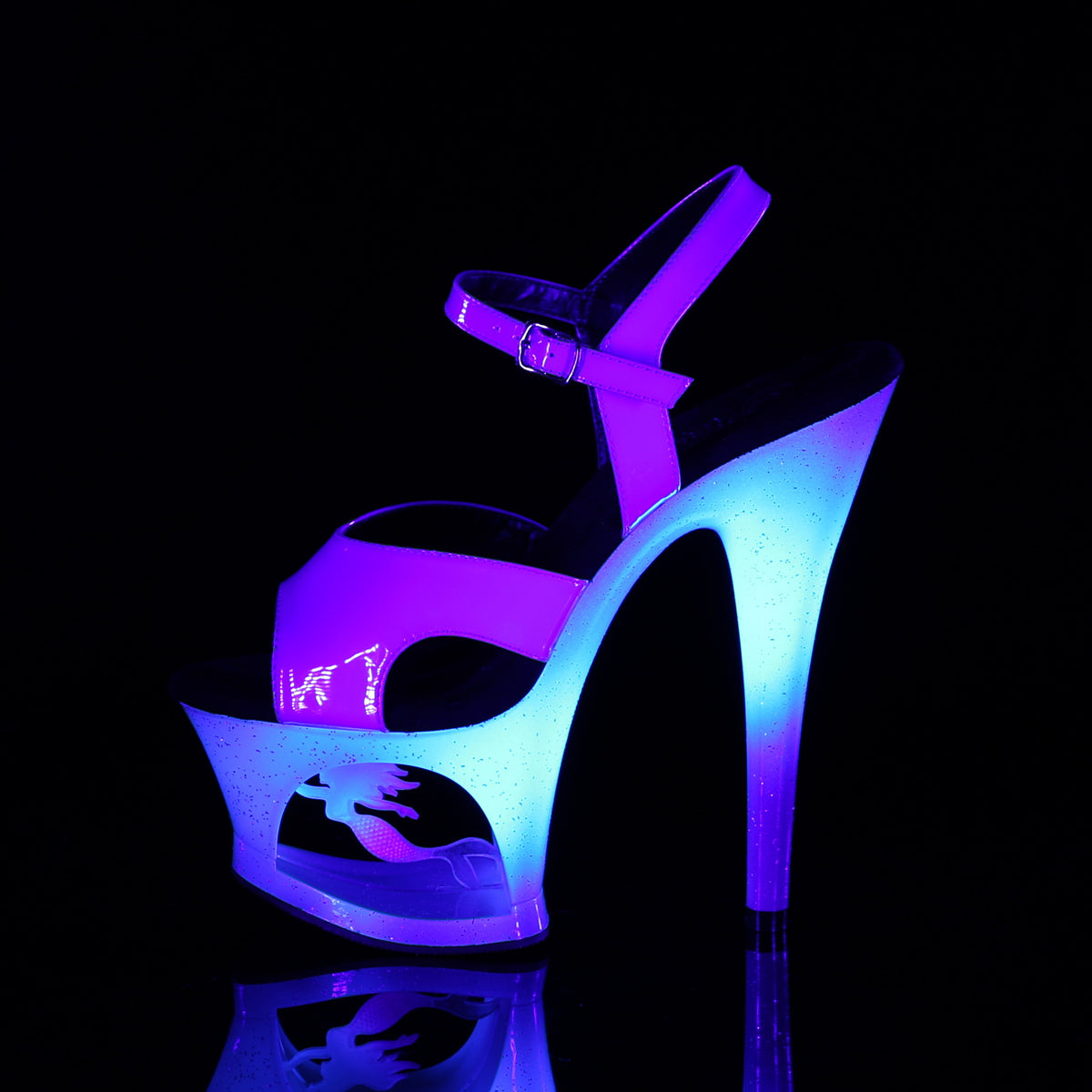 MOON-711MER Pleaser Blue 7 Inch Fetish Dancer Platform Shoes
