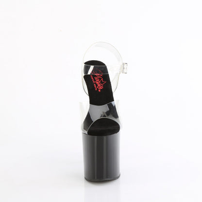NAUGHTY-808 Pleaser Clear Black 8 Inch Exotic Dancer Sexy Shoes