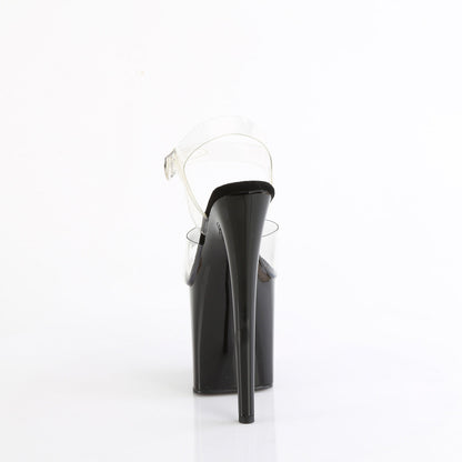 NAUGHTY-808 Pleaser Clear Black 8 Inch Exotic Dancer Sexy Shoes