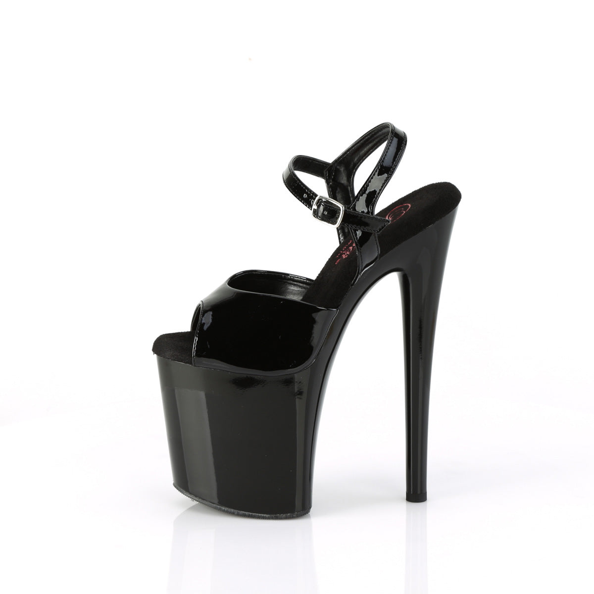 Pleaser NAUGHTY-809 Black Platform Sandals - 8 Inch Heels