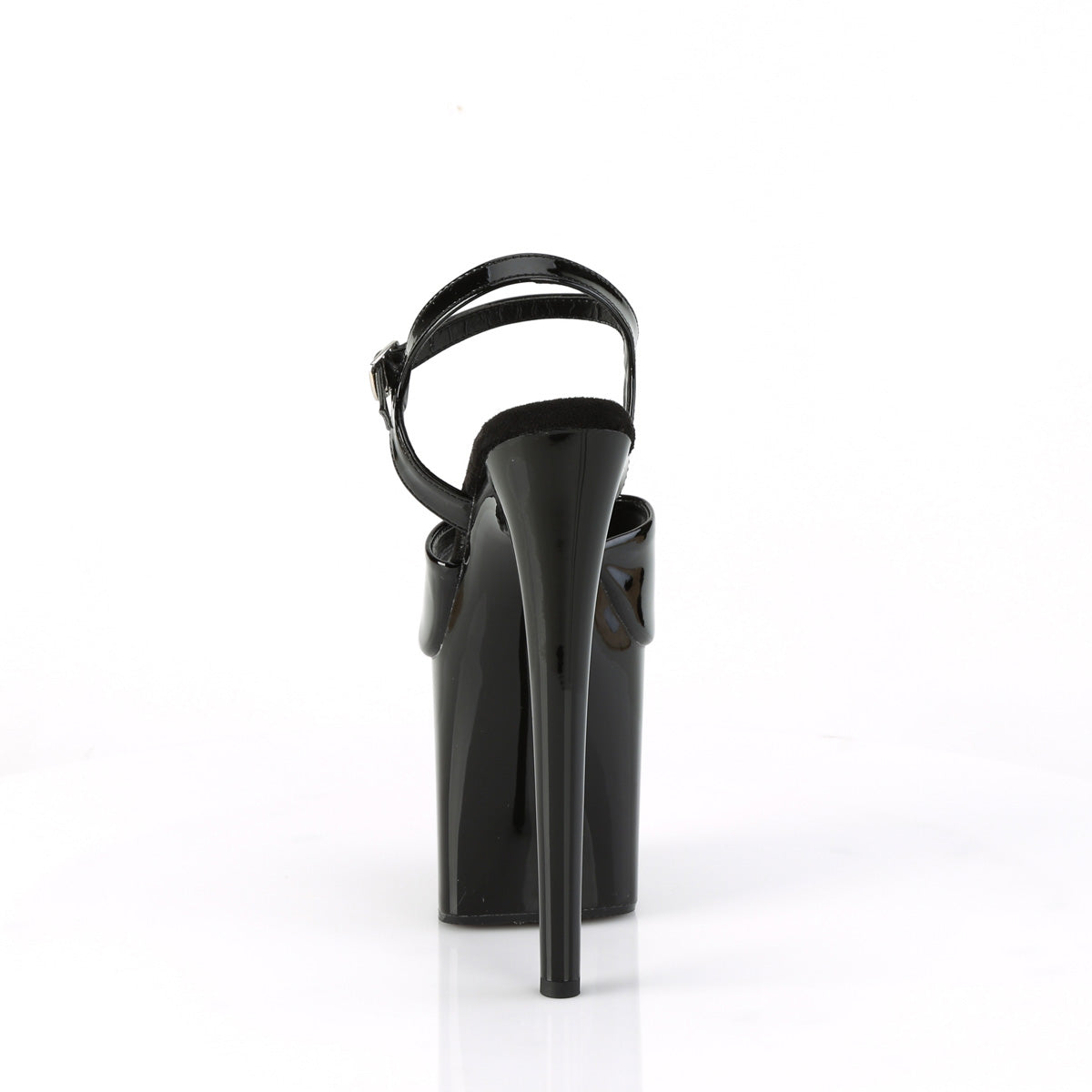 Pleaser NAUGHTY-809 Black Platform Sandals - 8 Inch Heels