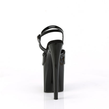 Pleaser NAUGHTY-809 Black Platform Sandals - 8 Inch Heels