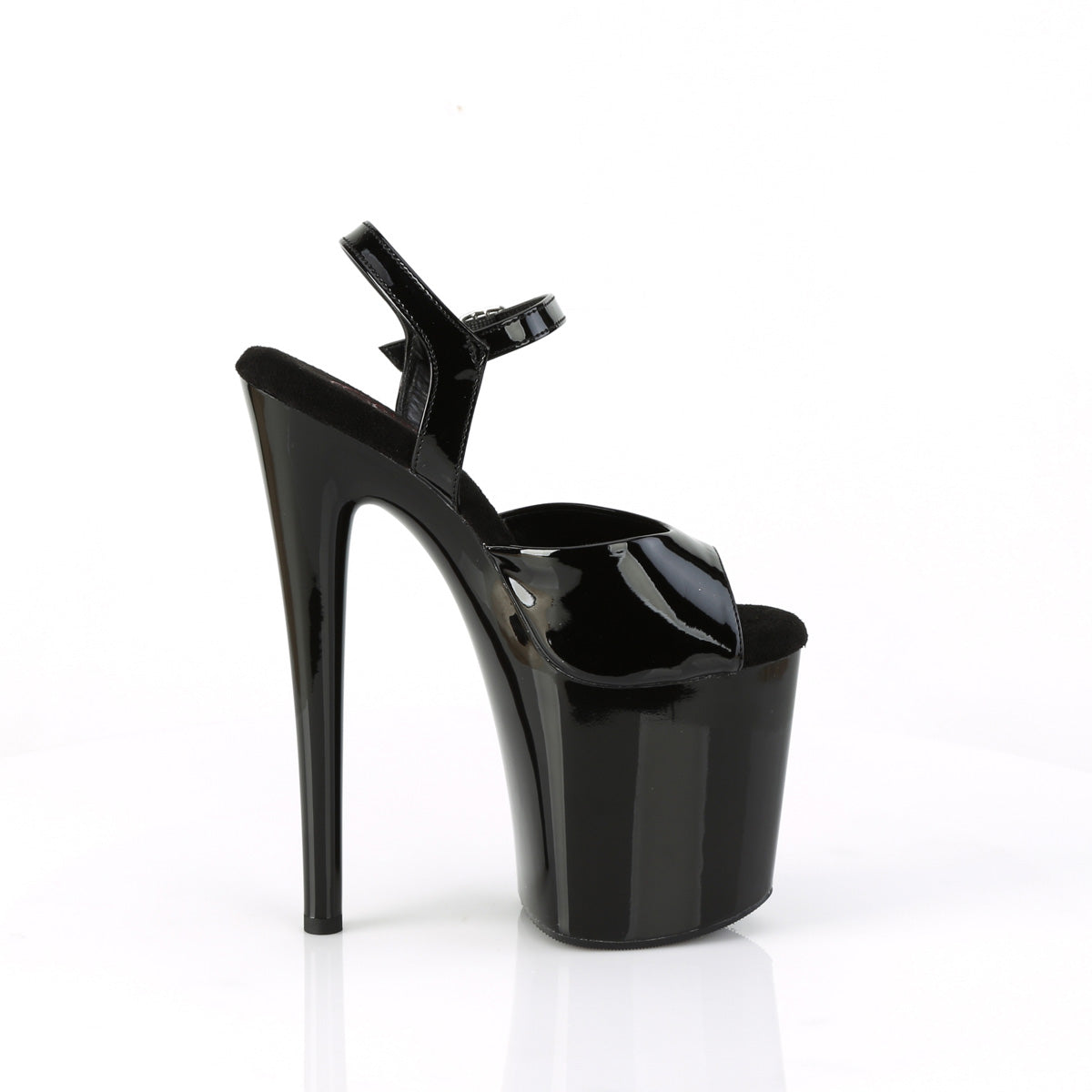 Pleaser NAUGHTY-809 Black Platform Sandals - 8 Inch Heels