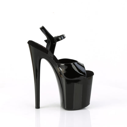 Pleaser NAUGHTY-809 Black Platform Sandals - 8 Inch Heels
