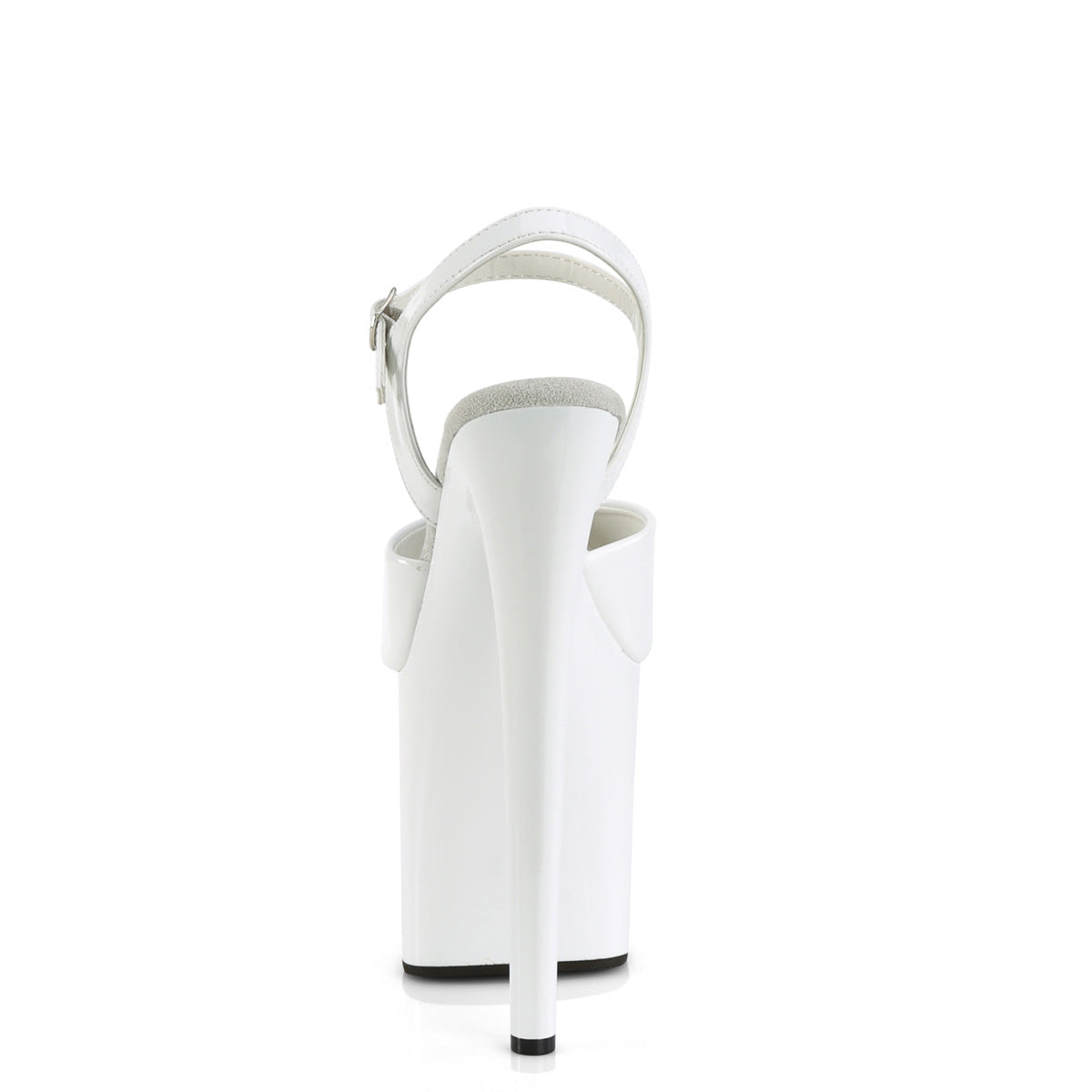 Pleaser NAUGHTY-809 White Platform Sandals - 8 Inch Heels