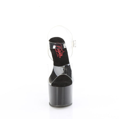 PASSION-708 Pleaser Clear Black 7 Inch Erotic High Platform Shoes