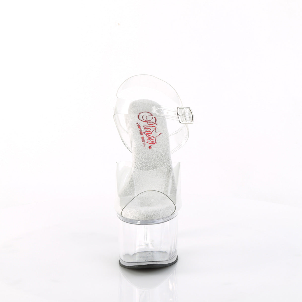 Pleaser PASSION-708 Clear Platform Sandals - 7 Inch Heels