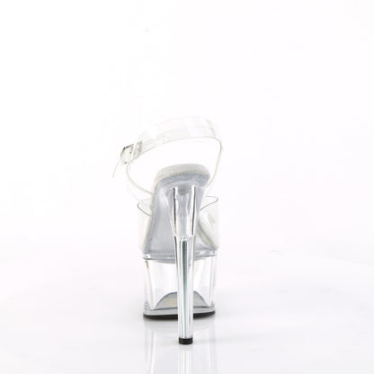 Pleaser PASSION-708 Clear Platform Sandals - 7 Inch Heels