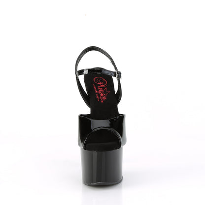 Pleaser PASSION-709 Black Platform Sandals - 7 Inch Heels