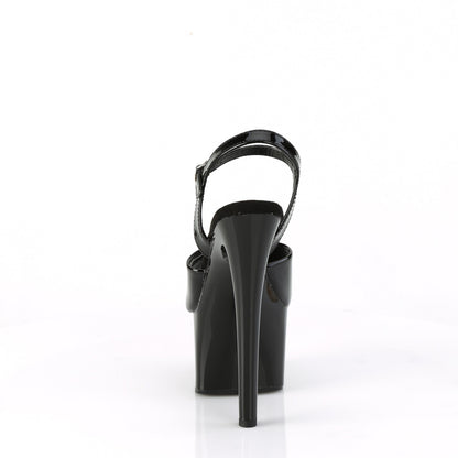 Pleaser PASSION-709 Black Platform Sandals - 7 Inch Heels
