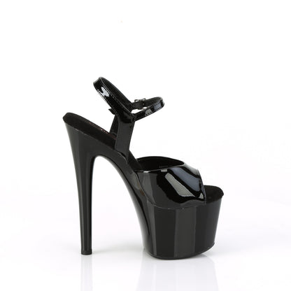 Pleaser PASSION-709 Black Platform Sandals - 7 Inch Heels