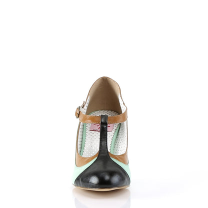 Pin Up Couture PEACH-03 Mint Multicolour Court Shoes - 3 Inch Heels