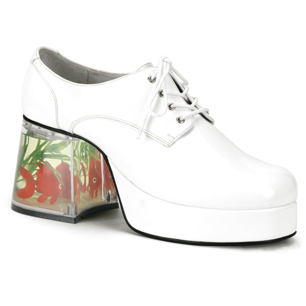 PIMP-02 Funtasma White 3.5 Inch Costume Shoes Wht Pat
