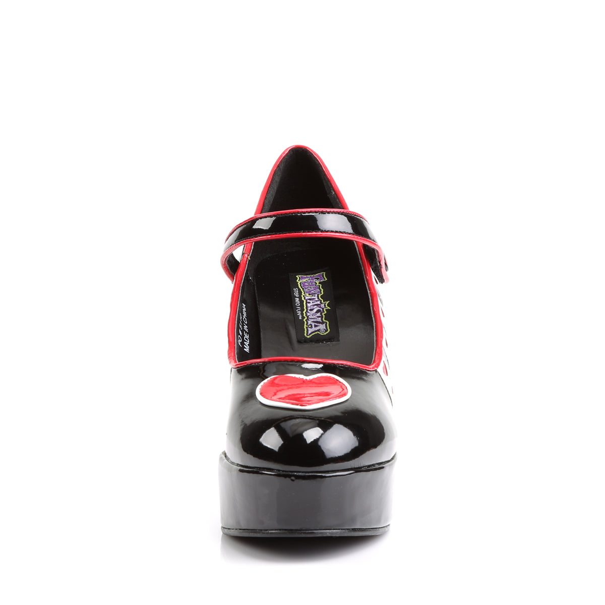 QUEEN-55 Pleasers Funtasma 4" Heel Black-White-Red Women's Sexy Shoes