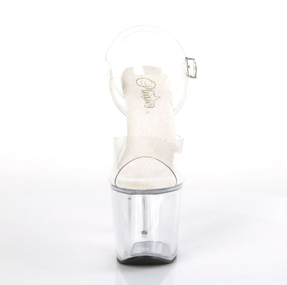 RADIANT-708 Pleasers 7 Inch Heel Clear  Stripper Platforms High Heels