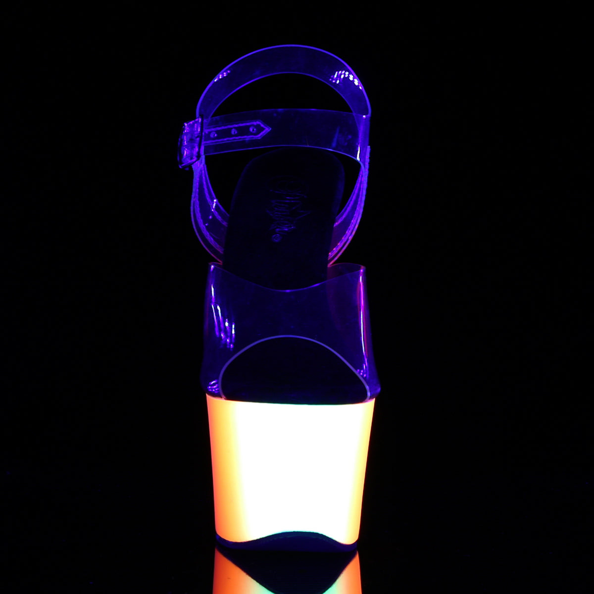 RAINBOW-308UV 7" Heel Clear Neon Multi Pole Dance Platforms